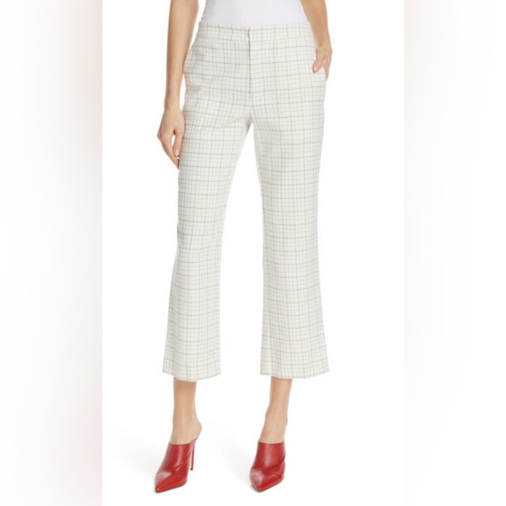 Hour  Cream Plaid Cropped Pants size 12